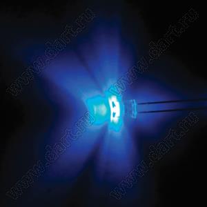 BL-UB703/1B3-102 (BIN-1) светодиод цилиндрический 5,0x6,8 мм с внутренним конусом; синий; 465...470нм; корпус прозрачный; 2,9...3,1V; 80...150мКд; 180°