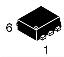 NSBC113EDXV6T1G (SOT-563) транзистор биполярный цифровой; Двойные NPN; Iк=0,1А; Uкэо=50В; hFE min.=3 (min)