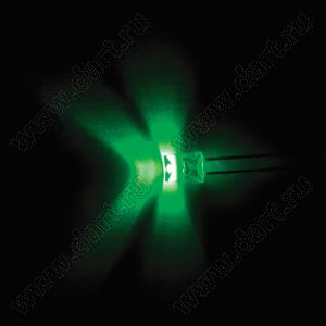 BL-SG703/1B3-30 (BIN-1) светодиод зеленый; цилиндр с внутренним конусом 5x7,8мм; 521-524нм; 100-200мкд; 3,1-3,3V; 180град