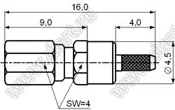 JC3.650.740 (SFF-50-1) разъем ВЧ 50 Ом для гибкого кабеля