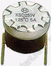 Термостаты KSD301(KSD302) серии: тип BVL без фланца, вертикальные выводы