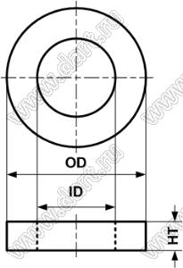 CA90-8/90 сердечник тороидальный ферритовый (Кольцо ферритовое); OD=7,80мм; ID=3,84мм; HT=3,25мм
