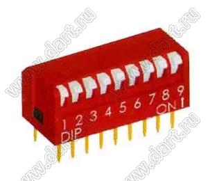 DP-09 (SWD3-9) переключатель типа DIP (PIANO); 9-позиц.; шаг=2,54мм