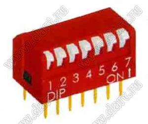 DP-07 (SWD3-7) переключатель типа DIP (PIANO); 7-позиц.; шаг=2,54мм