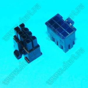3000HF-2x04P-1 (Micro-Fit 3.0™ MOLEX 043025-0800, MF30-HFD1-08, 5560-08) колодка на кабель (розетка) двухрядная; шаг 3,0мм; 2x4-конт.