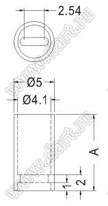 LEDX3-3(B) держатель прямой круглого 3-мм двухвыводного светодиода на плату; C=4,1мм; нейлон-66 (UL); черный; A=8,0мм