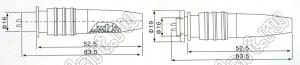 GX16-03PW/YC разъем промышленный металлический (комплект: вилка на прибор+розетка на кабель); 3-конт.; Iконт.=7А; никелирование