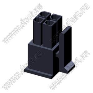 3000HF-2x02P-1 (Micro-Fit 3.0™ MOLEX 043025-0400, MF30-HFD1-04, 5560-04) колодка на кабель (розетка) двухрядная; шаг 3,0мм; 2x2-конт.