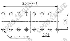 SIP-10-A переключатель типа DIP; 10-позиц.; шаг 2,54мм