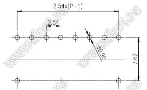 TIIR-04 переключатель типа DIP с общими выводами (+) и (-) и средним положением, с утопленными токателями; 4-позиц.; шаг=2,54мм