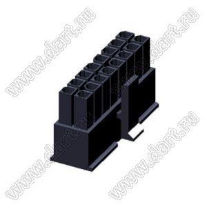 3000HF-2x08P-1 (Micro-Fit 3.0™ MOLEX 043025-1600, MF30-HFD1-16, 5560-16) колодка на кабель (розетка) двухрядная; шаг 3,0мм; 2x8-конт.