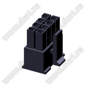 3000HF-2x04P-1 (Micro-Fit 3.0™ MOLEX 043025-0800, MF30-HFD1-08, 5560-08) колодка на кабель (розетка) двухрядная; шаг 3,0мм; 2x4-конт.