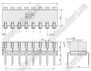 EPI-04 переключатель типа DIP; 4-позиц.; шаг 2,54мм