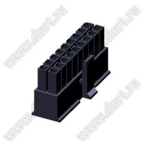 3000HF-2x09P-1 (Micro-Fit 3.0™ MOLEX 043025-1800, MF30-HFD1-18, 5560-18) колодка на кабель (розетка) двухрядная; шаг 3,0мм; 2x9-конт.