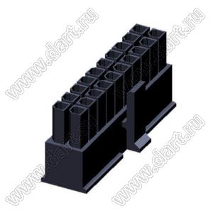 3000HF-2x10P-1 (Micro-Fit 3.0™ MOLEX 043025-2000, MF30-HFD1-20, 5560-20) колодка на кабель (розетка) двухрядная; шаг 3,0мм; 2x10-конт.