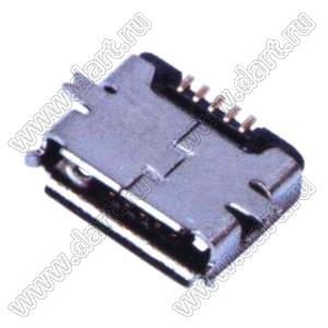 US01-522 розетка микро USB2.0 для поверхностного (SMD) монтажа, тип AB, 5 конт.
