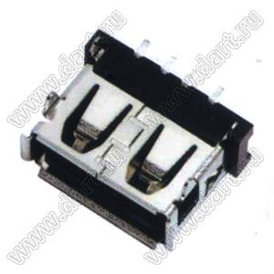 US10-080 розетка USB2.0 на плату SMD тип A