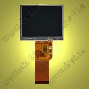 BLKD035C-3-TP дисплей TFT RGB; 3,5"дюйм; 320*RGB*240пикс.; 77,6*64,4*4,5мм; 200кд/кв.м.