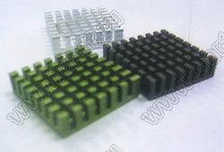 Km1-009E (28x8x28mm) радиатор для микросхемы; 28x8x28мм; алюмииний анодированный; зеленый