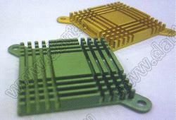 Km1-020E (37x6(10)x37mm) радиатор для микросхемы; 37x6(10)x37мм; алюмииний анодированный; зеленый