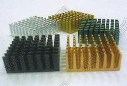 Km1-010Y (28x11x28mm) радиатор для микросхемы; 28x11x28мм; алюмииний анодированный; желтый
