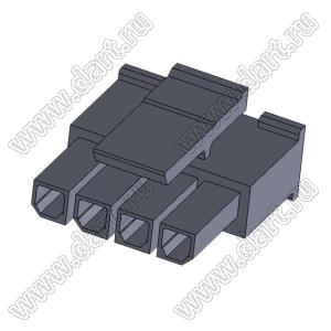 3000HF-04P-1 (Micro-Fit 3.0™ MOLEX 043645-0400) колодка на кабель (розетка) однорядная, шаг 3,0 мм; 4 конт.; шаг 3,0мм; 4-конт.