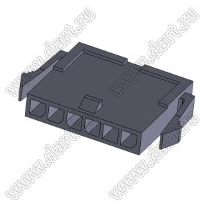 3000HM-06P-1 (Micro-Fit 3.0™ MOLEX 043640-0600) колодка на кабель (вилка) однорядная, шаг 3,0 мм; 6 конт.; шаг 3,0мм; 6-конт.