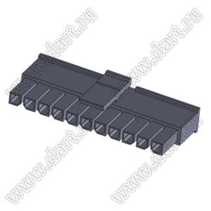 3000HF-11P-1 (Micro-Fit 3.0™ MOLEX 043645-1100) колодка на кабель (розетка) однорядная, шаг 3,0 мм; 11 конт.; шаг 3,0мм; 11-конт.
