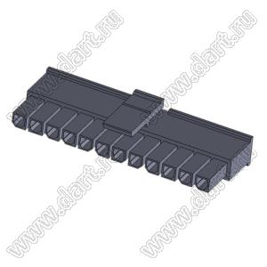3000HF-12P-1 (Micro-Fit 3.0™ MOLEX 043645-1200) колодка на кабель (розетка) однорядная, шаг 3,0 мм; 12 конт.; шаг 3,0мм; 12-конт.