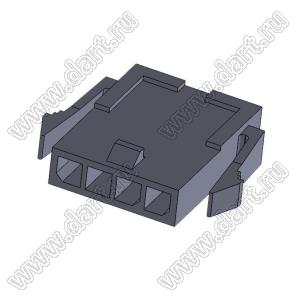 3000HM-04P-1 (Micro-Fit 3.0™ MOLEX 043640-0400) колодка на кабель (вилка) однорядная, шаг 3,0 мм; 4 конт.; шаг 3,0мм; 4-конт.