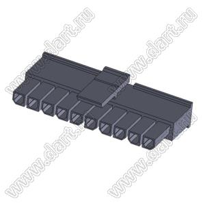 3000HF-10P-1 (Micro-Fit 3.0™ MOLEX 043645-1000) колодка на кабель (розетка) однорядная, шаг 3,0 мм; 10 конт.; шаг 3,0мм; 10-конт.