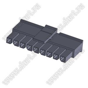 3000HF-09P-1 (Micro-Fit 3.0™ MOLEX 043645-0900) колодка на кабель (розетка) однорядная, шаг 3,0 мм; 9 конт.; шаг 3,0мм; 9-конт.