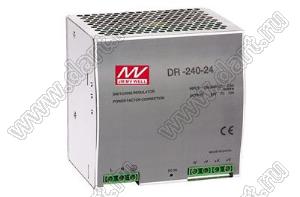 DR-240-36 источник питания на DIN-рельс; 90~132VAC/180~264VAC, 255~373VDC; 24V; 0~6,6A; 237,6W