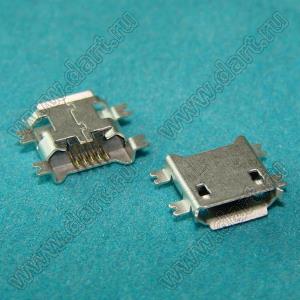 US01-002 (USB-micro 5PIN/F 90deg SMD) розетка микро USB2.0 для поверхностного (SMD) монтажа, 5 конт.