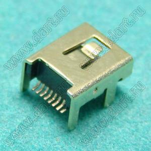 USB-micro 8P 90deg SMD-DIP розетка микро- USB для поверхностного (SMD) монтажа с креплением экрана в отверстия платы 8 конт.