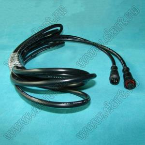 YC8XD-3000 кабель двужильный 2 x1.5 кв.мм с герметичными разъемами, длина 3 метра; материал кожуха разъема пластик PVC