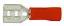 FDD1.25-205(5) наконечник изолированный ножевой (мама), для провода; s 0,5-1,5кв.мм; AWG 22-16; I max=10А; красный; латунь луженая/пластик