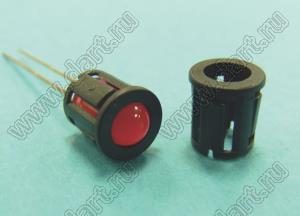 LED5-24L держатель круглого 5мм светодиода на корпус; черный; C=5,0мм; F=1,6мм; нейлон-66 (UL)