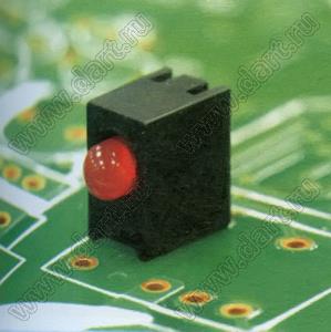 LED-326 держатель 3мм светодиода на плату угловой; C=3,4мм; нейлон-66 (UL); черный