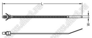 GTP-110M стяжка кабельная с защелкой в панель; L=110мм; нейлон 66 (UL); натуральный