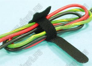 VCO-888-1 стяжка кабельная с липучкой Velcro; L=155мм; черный; нейлон