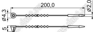LOCK-200 стяжка упаковочная для кабеля; L=200,0мм; нейлон-66 (UL); натуральный