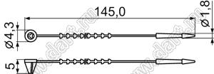 LOCK-145 стяжка упаковочная для кабеля; L=145,0мм; нейлон-66 (UL); натуральный