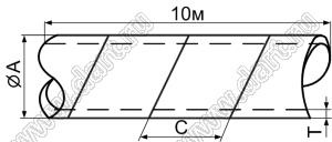 SWB-3 спираль обертывающая; A=4,0мм; C=7,6мм; полиэтилен; натуральный (бухта 10 метров)