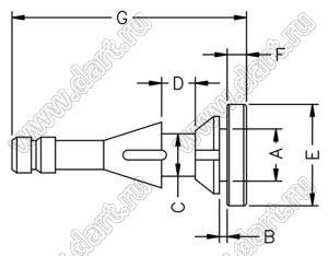 BUB-7I крепежный пистон-амортизатор для вентилятора; dA=5,4мм; B=0,8мм; D=3,5мм; G=24,3мм; силиконовая резина; черный