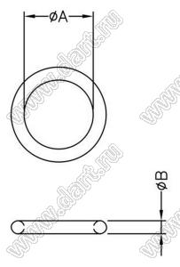 OR15-1.5I кольцо уплотнительное; A=15,0мм; B=1,5мм; силиконовая резина; черный
