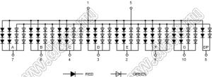 BJ30102DEG индикатор светодиодный сегментный; 3,0"; 1-разр.; 7-сегм.; оранжевый/зеленый; общий анод; 86,0x65,0мм