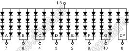 BJ23101BH индикатор светодиодный; 2.3"; 1-разр.; 7-сегм.; красный; общий анод