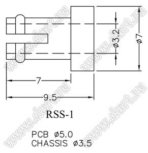 RSS-1 изолятор крепежа составной с отверстием d=3,2 мм; нейлон-66 (UL); натуральный