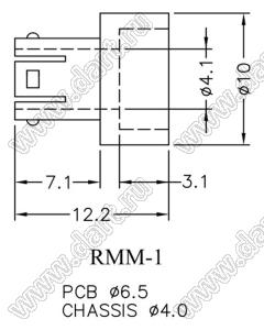RMM-1 изолятор крепежа составной с отверстием d=4,1 мм; dп=6,5мм; d отв.=4,0мм; нейлон-66 (UL); натуральный